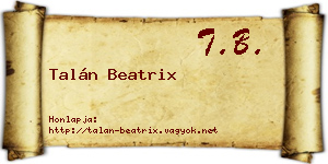 Talán Beatrix névjegykártya